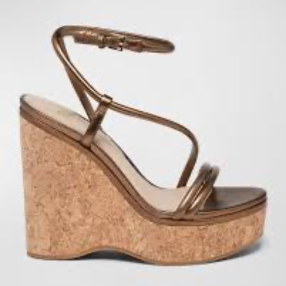 PAIGE Metallic Brown Wedge Sandals - Picture 1 of 8